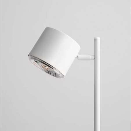 Nowoczesna lampa stołowa Bot White biała włącznik na kablu