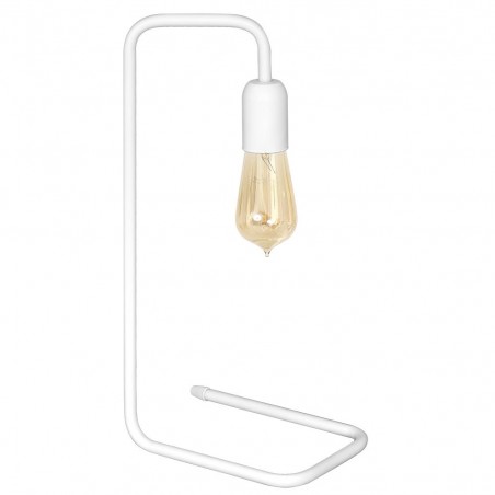 Biała metalowa minimalistyczna lampa stołowa Eko White lewa