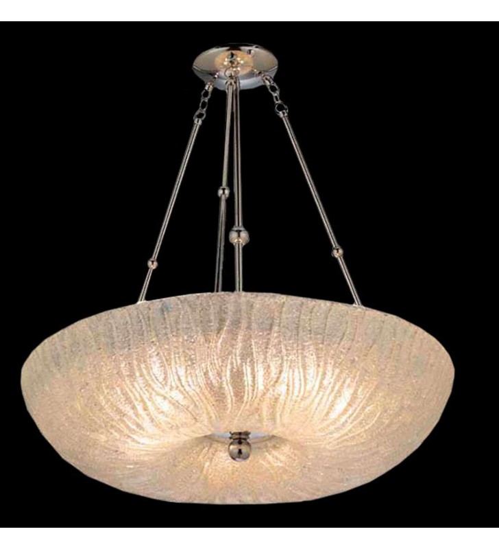Lampa wisząca Button klasyczna 50cm szklany klosz chromowane wykończenie do salonu sypialni do kuchni