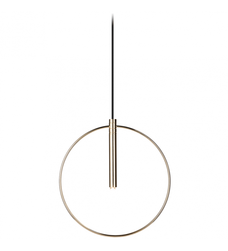 Lampa wisząca Faro złota obręcz 32cm styl nowoczesny minimalistyczny