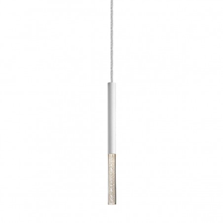 Biała matowa nowoczesna pojedyncza lampa wisząca One LED klosz z bąbelkami powietrza do salonu sypialni jadalni