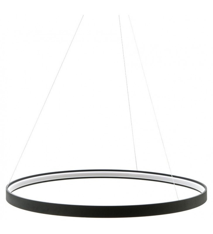 Bardzo duża czarna lampa wisząca typu obręcz Circle 110cm 3000K długość linek 2,5m