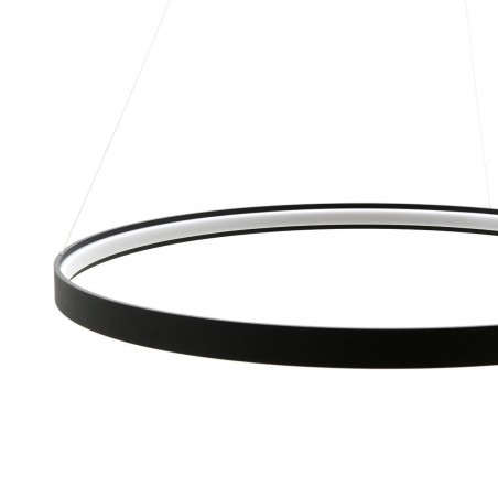 Bardzo duża czarna lampa wisząca typu obręcz Circle 110cm 3000K długość linek 2,5m