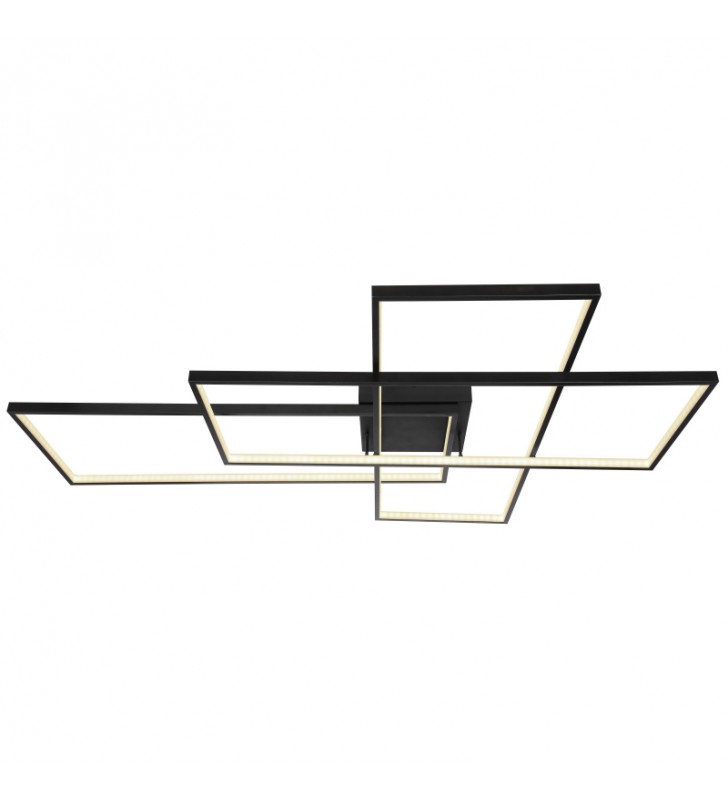 Czarny nowoczesny plafon geometryczny Gabriel duży 3 prostokąty do salonu sypialni na korytarz