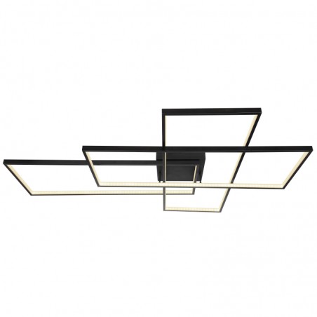 Czarny nowoczesny plafon geometryczny Gabriel duży 3 prostokąty do salonu sypialni na korytarz