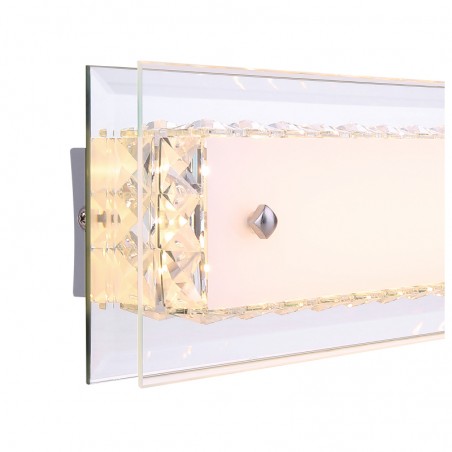 Poziomy prostokątny szklany kinkiet z kryształami Mataro LED