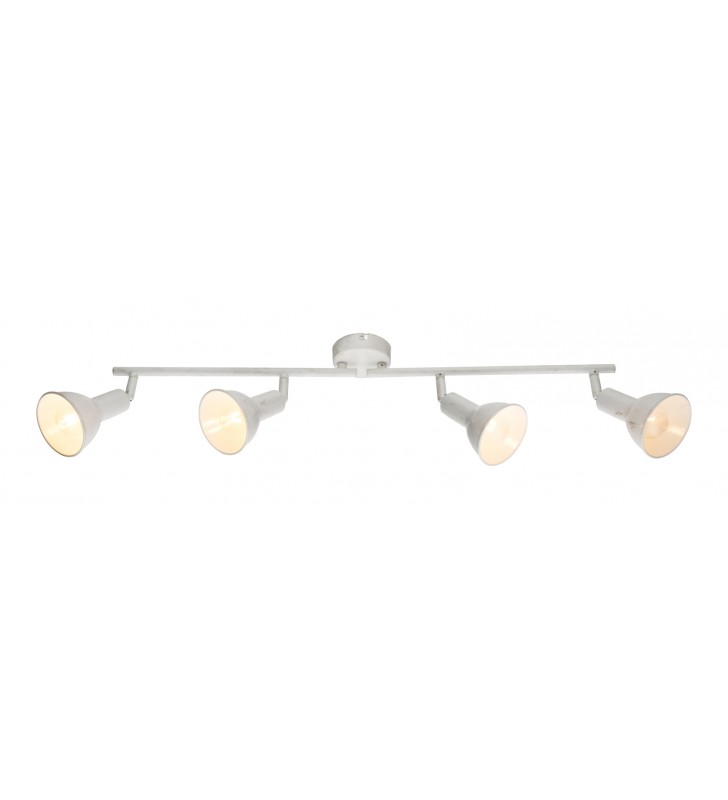 Lampa sufitowa Caldera biał listwa typu spot ze złotymi przetarciami do salonu sypialni na przedpokój