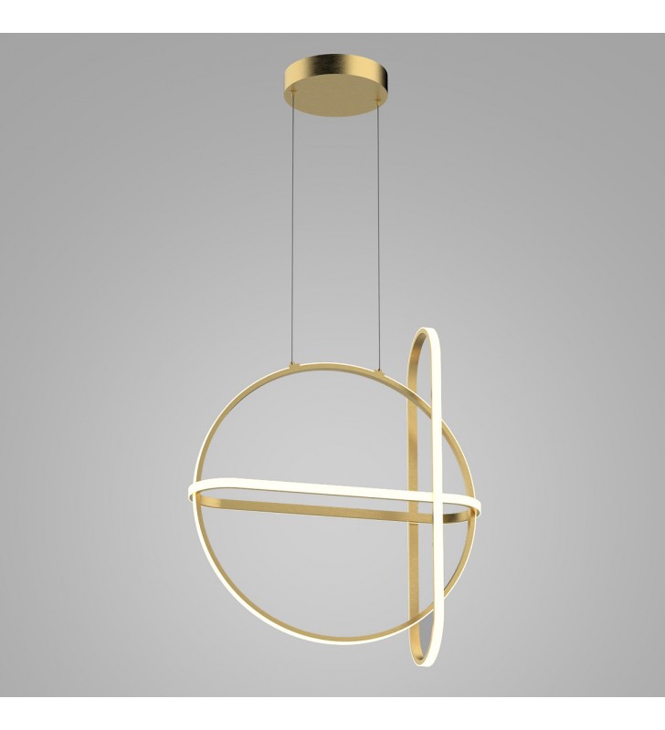 Designerska złota lampa zwisająca Cerrila LED 3000K 3 obręcze do salonu sypialni