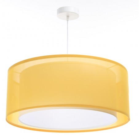 Żółta lampa zwisająca z abażurem Isadora 50cm do salonu sypialni jadalni nad stół