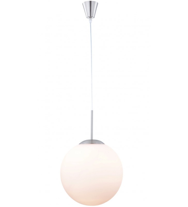 Lampa wisząca Balla 30cm szklana kula opal długi kabel 180cm