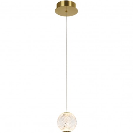 Pojedyncza złota lampa wisząca Rosario LED klosz akrylowa kula 12cm