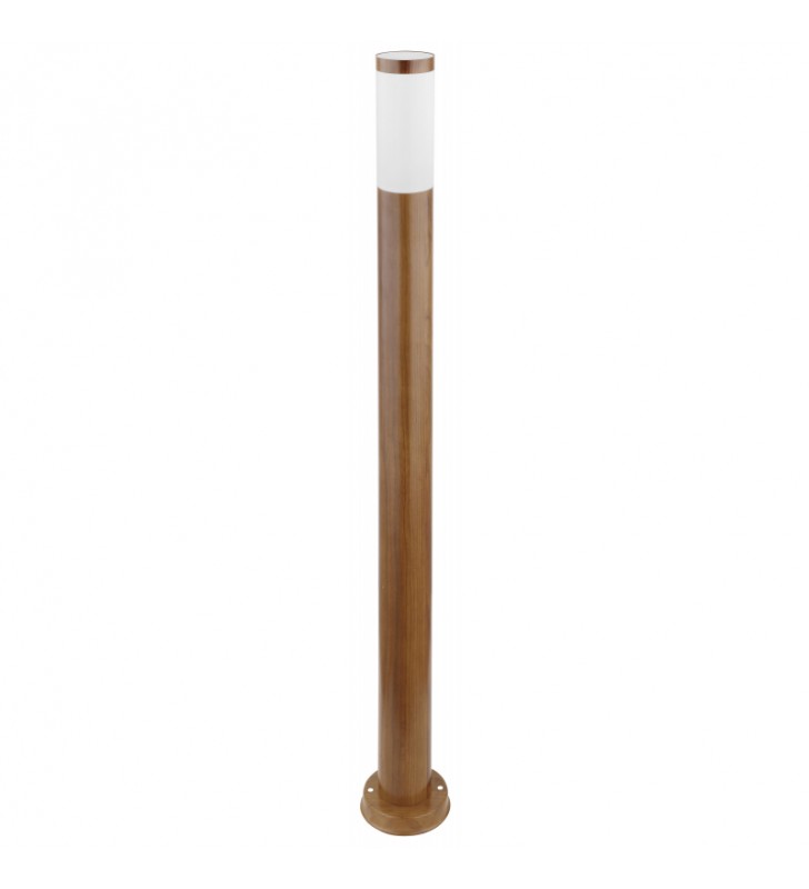 Wąski 110cm słupek ogrodowy Boston brązowy jak z drewna tuba IP44