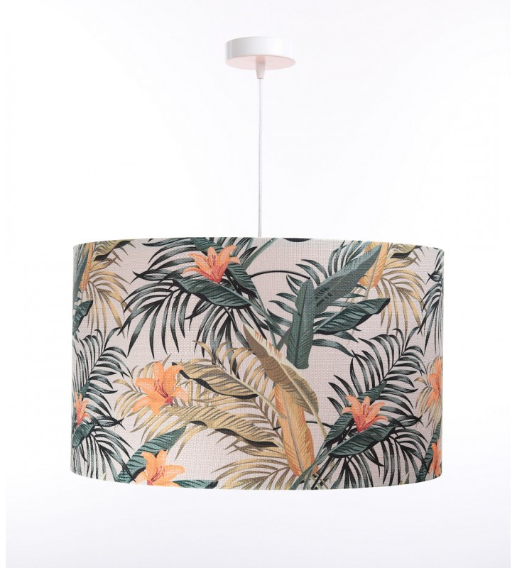 Lampa wisząca Tropicana w stylu tropikalnym abażur z pomarańczowym wnętrzem