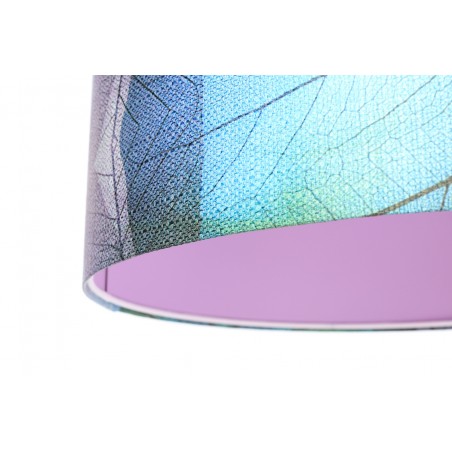 Lampa wisząca Zibu1 abażur z kolorowej tkaniny strukturalnej do jadalni nad stół do salonu sypialni fioletowy środek
