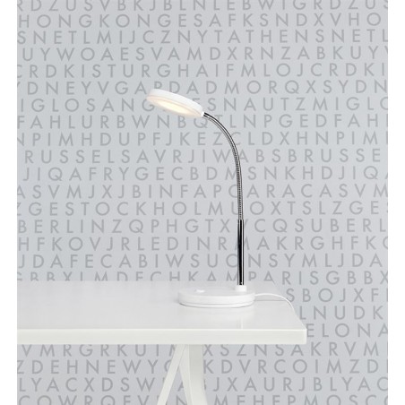 Lampa Flex LED biurkowa biała z giętkim ramieniem flexo włącznik na lampie