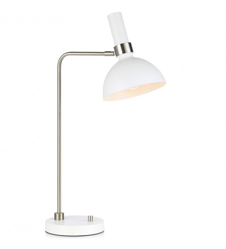 Nowoczesna biała lampa stołowa Larry włącznik i ściemniacz na lampie do salonu na komodę do sypialni