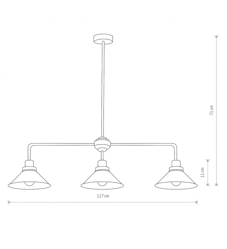 Lampa wisząca żyrandol Craft czarna potrójna loftowa np. nad stół wyspę kuchenną - OD RĘKI