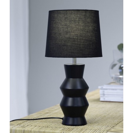 Lampa stołowa Sienna czarna z dekoracyjną ceramiczną podstawą