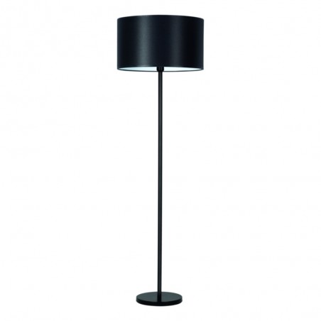 Klasyczna czarna lampa stojąca z abażurem Dove do salonu sypialni materiałowy abażur