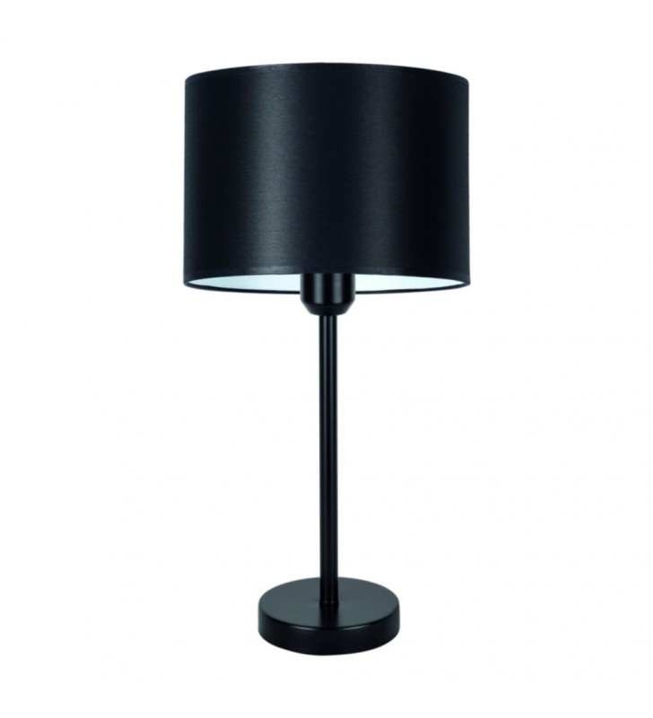 Czarna lampka nocna z materiałowym abażurem Dove 47cm 1xE27 włącznik na przewodzie
