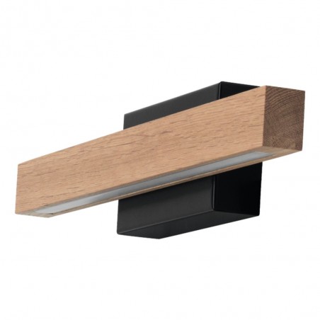 Drewniany kinkiet łazienkowy z czarnym wykończeniem Aqua Viva 40cm IP44 nad lustro