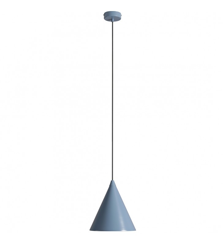 Niebieska metalowa lampa wisząca Form Dusty Blue klosz stożek do salonu sypialni kuchni jadalni
