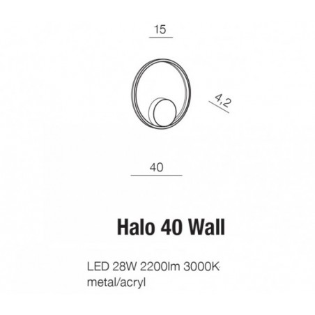Nowoczesny złoty kinkiet LED Halo 40cm obręcz do sypialni salonu kuchni na przedpokój