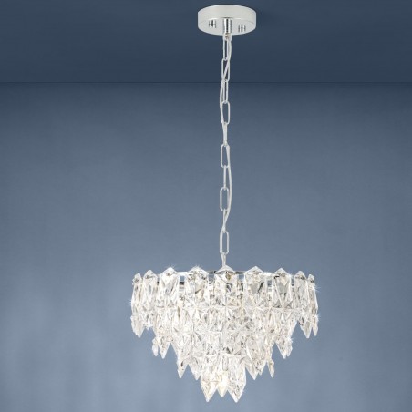 Szklana lampa wisząca Carvario w stylu glamour do salonu jadalni sypialni na łańcuchu