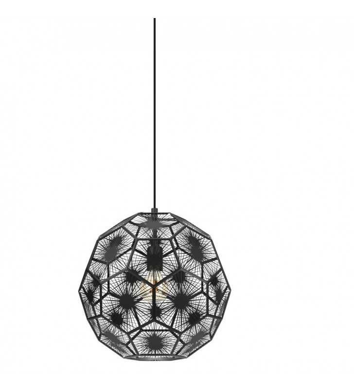 Lampa wisząca Skoura1 czarna 41cm do sypialni klosz metalowy dekoracyjny geometryczny