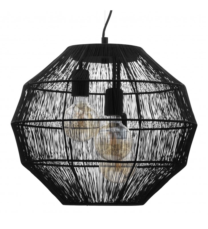 Orbetello 45cm czarna dekoracyjna lampa wisząca z metalu 3xE27