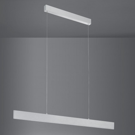 Lampa wisząca Climene LED aluminium wąska listwa 118cm na linkach do biura kuchni jadalni nad stół biurko wyspę kuchenną