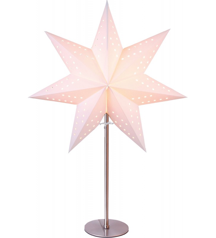 Świąteczna lampa stojąca Bobo gwiazda na stalowej podstawie na okno komodę kredens