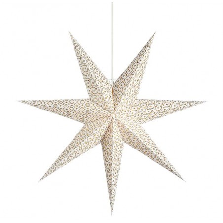 Biało złota świąteczna ozdoba wisząca gwiazda Baroque z podświetleniem