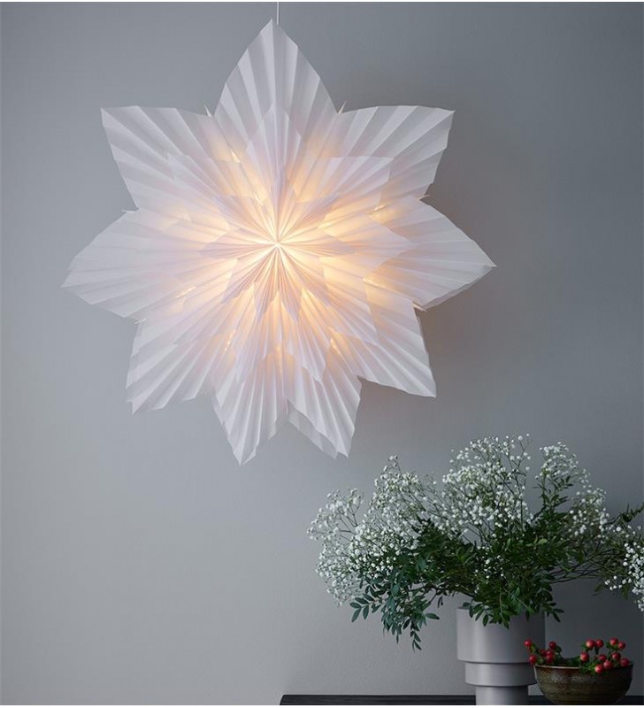 Duża gwiazda dekoracyjna Neela 75cm wisząca dekoracja świąteczna z papieru z podświetleniem 1xE14 Markslojd
