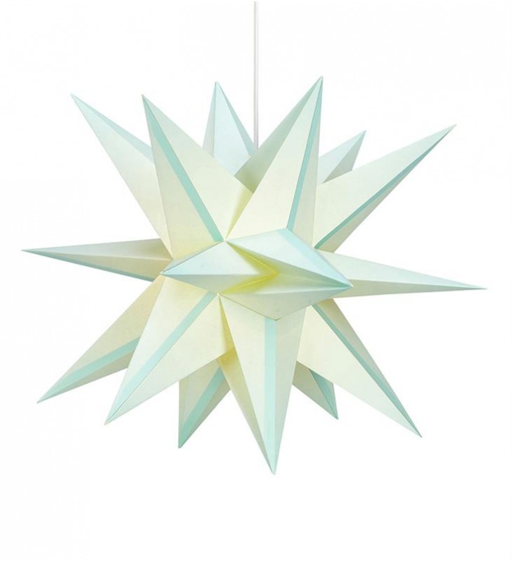 Jasnoniebieska błękitna papierowa podświetlana gwiazda 3D Skillinge 50cm dekoracja do pokoju dziecka świąteczna