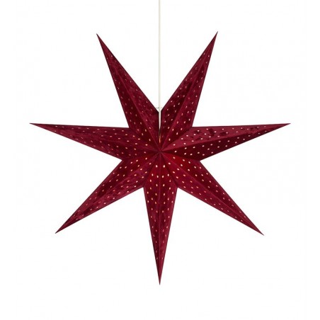 Papierowa czerwona gwiazda z podświetleniem Velours 75cm