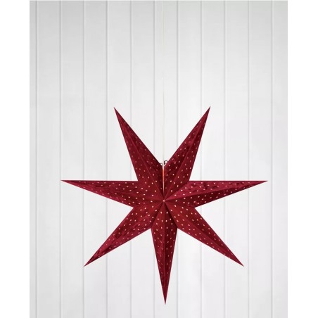 Papierowa czerwona gwiazda z podświetleniem Velours 75cm