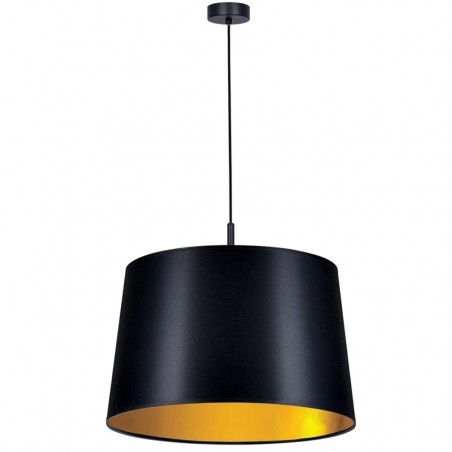 Lampa wisząca Remi Gold czarna z abażurem złoty środek do salonu sypialni jadalni 1xE27