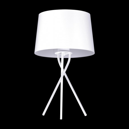 Lampa stołowa Remi White białe metalowe 3 nogi abażur stożek włącznik na kablu
