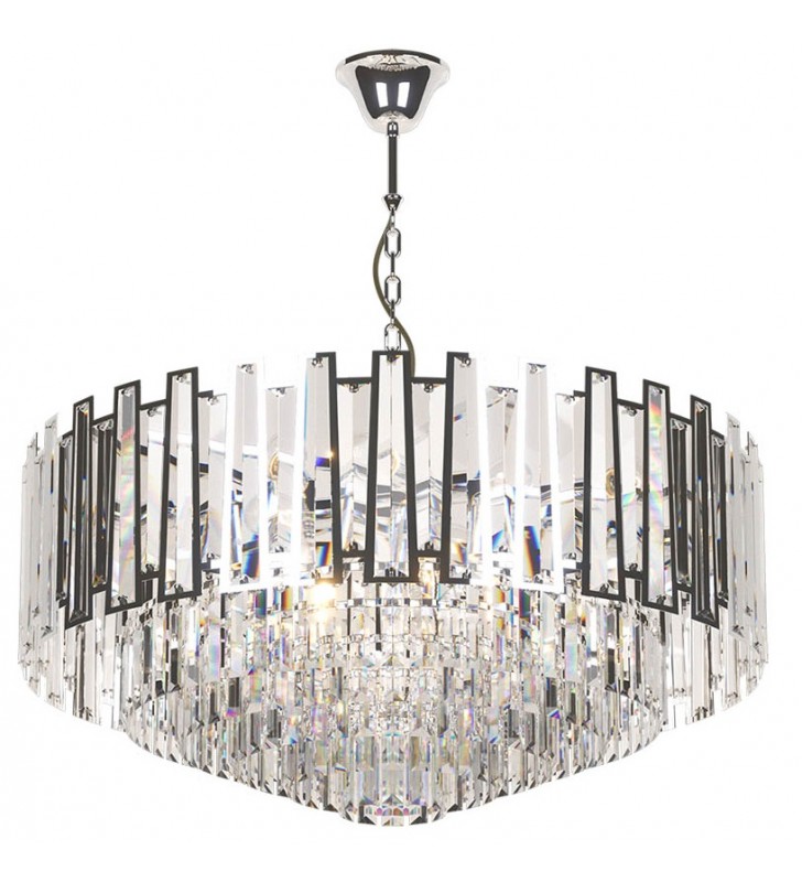 Lampa wisząca do salonu Katerina kryształowa duża nowoczesna wykończenie chrom 10xE14