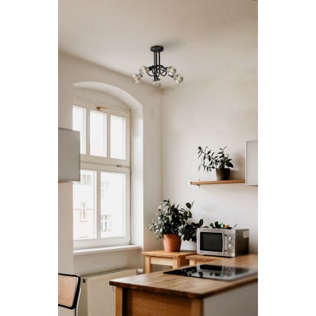 Lampa sufitowa Deze 5 punktowa czarna nowoczesna do salonu sypialni kuchni na przedpokój