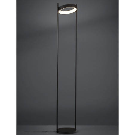 Lampa stojąca z ruchomym kloszem Montefano LED czarna nowoczesna ze ściemniaczem dotykowym