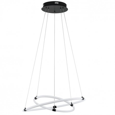 Lampa wisząca Banderillas 2 białe pierścienie LED czarne zawieszenie do salonu sypialni kuchni nad stół jadalny