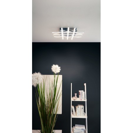 Lampa LED na sufit Lasana1 nowoczesna chromowana na przedpokój do salonu sypialni