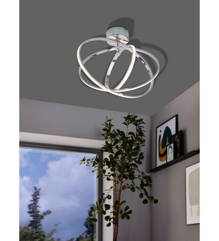 Lampa sufitowa Selvina LED nowoczesna z 3 pierścieniami ciepła barwa światła