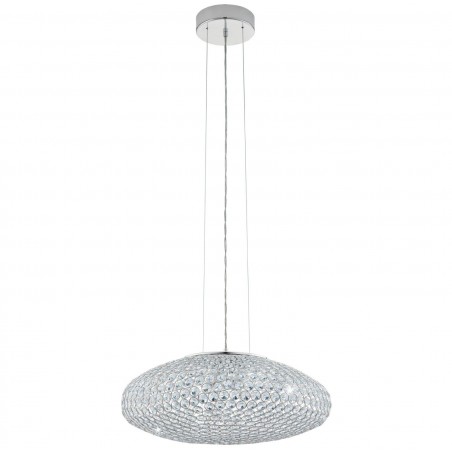Kryształowa lampa zwisająca Clemente 54cm z drobnymi okrągłymi kryształkami do salonu sypialni nad stół w jadalni 3xE27 Eglo
