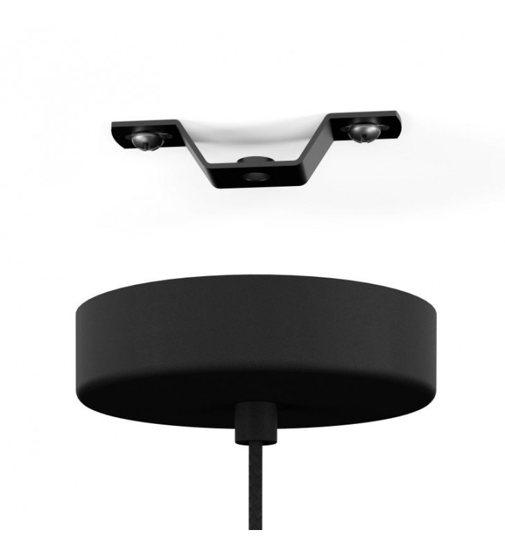 Żyrandol nowoczesny Caguanes wiszący czarny metal 3 ramiona nad okrągły stół