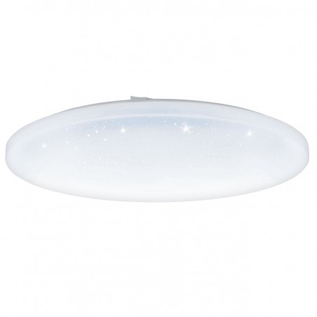 Okrągły biały plafon z tworzywa z efektem kryształowego blasku Frania-S LED 55cm