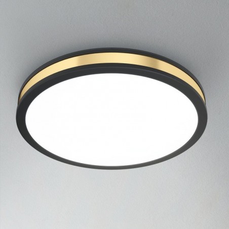 Czarny plafon ze złotą opaską Pescaito LED ciepła barwa światła