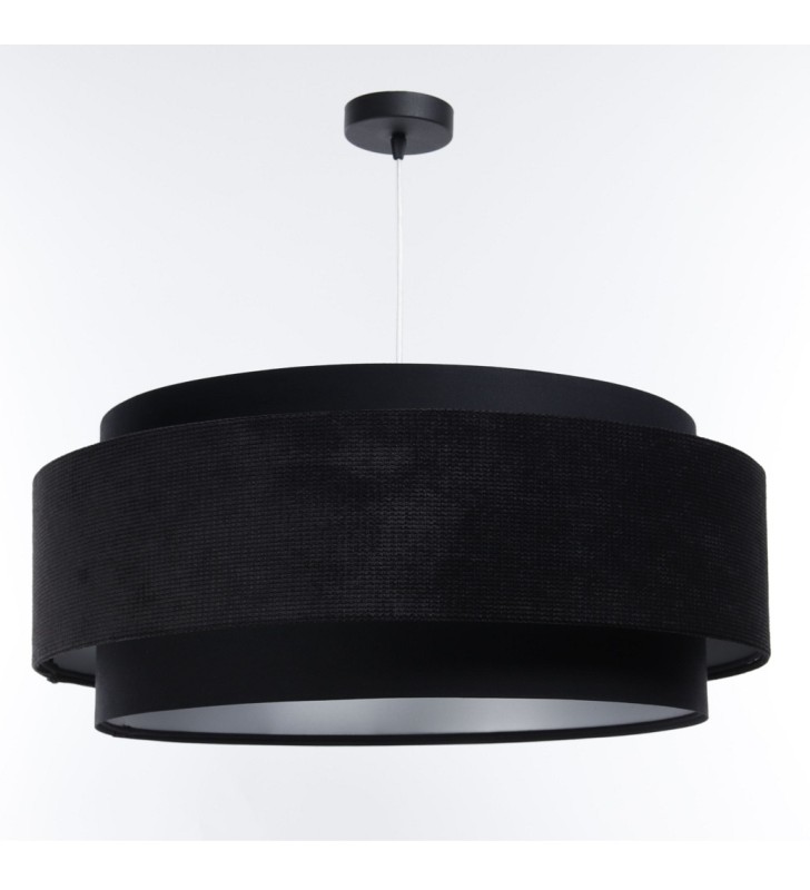 Czarna lampa Dale zwis do oświetlenia stołu w jadalni 60cm srebrne wnętrze 1xE27